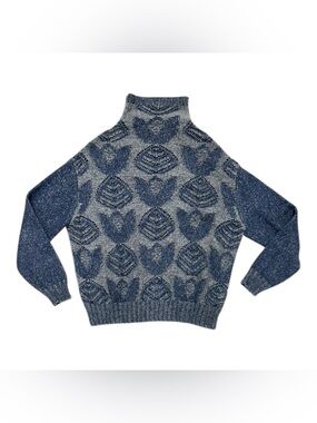 Anthropologie Folk Hansel From Basel Oversized Mock Neck Floral Sweater Size S